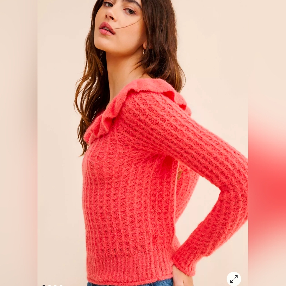Anthropologie Ruffle Neck Sweater - SP